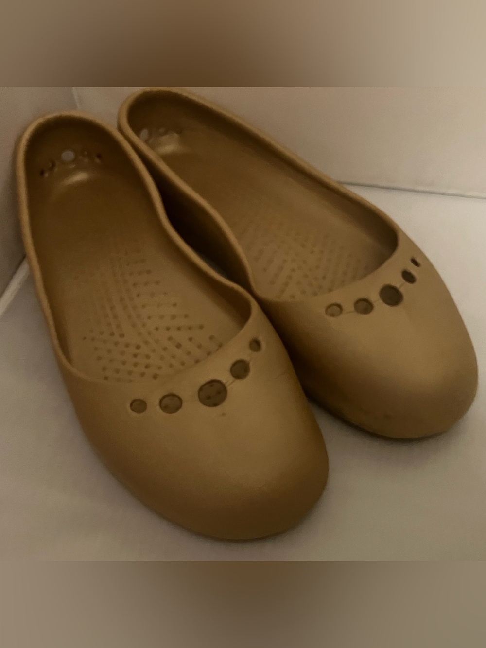 Women's Casual gold crocs Slip-On Ballet Flats